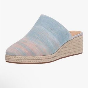 Lucky Brand Luciana Mule Light Blue Denim Swirl Shoes Size 6 NWOB Slip On